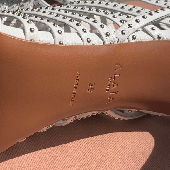 Alaia White Leather Studded Booties - Picture 8 of 13